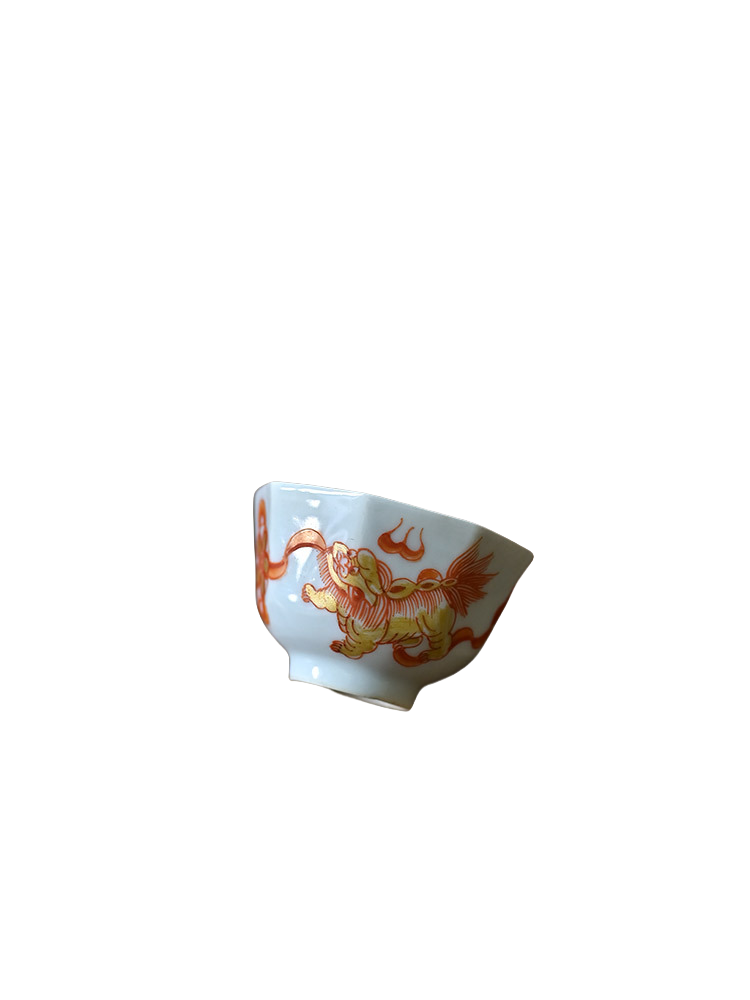 Hand-Painted Glazed Porcelain Jingdezhen Tea Cup: Mystery Creatures Collection