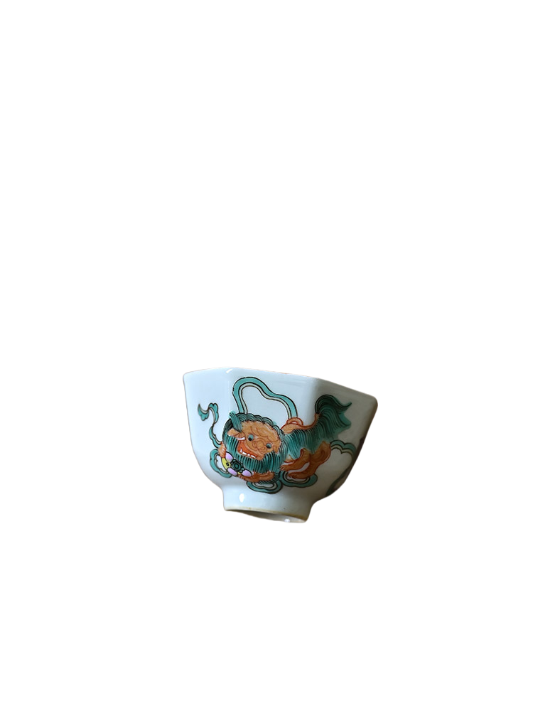 Hand-Painted Glazed Porcelain Jingdezhen Tea Cup: Mystery Creatures Collection