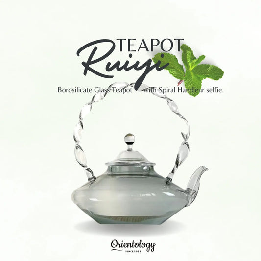 Borosilicate Glass Teapot with Spiral Handle：Ruyi