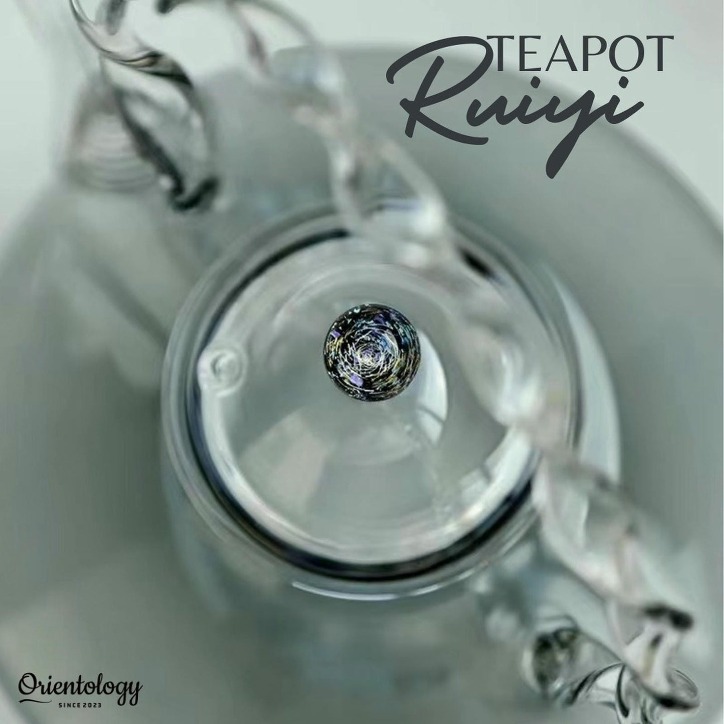 Borosilicate Glass Teapot with Spiral Handle：Ruyi